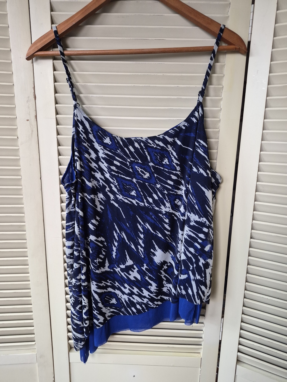 INC International Concepts Blue & White Abstract Print Camisole